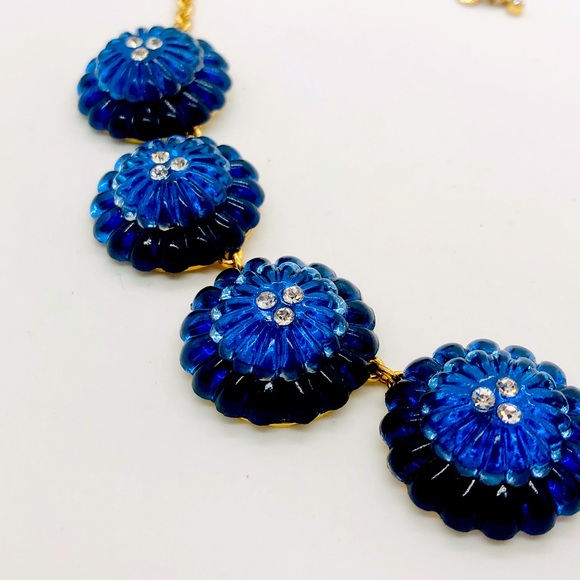 Vintage Ann Taylor Statement Blue Necklace - Picture 6 of 12